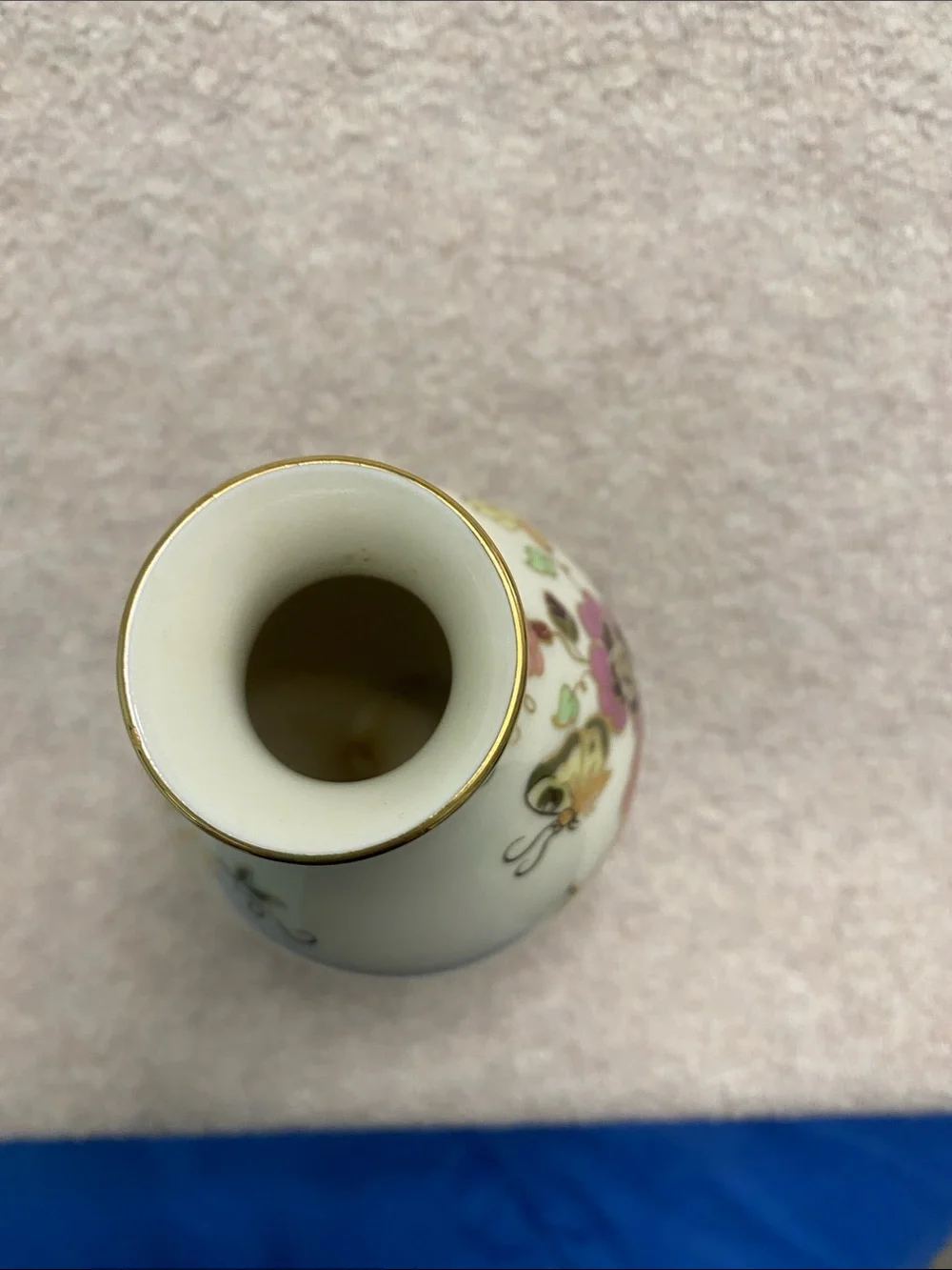 Porcelain Floral Vase with Gold Accents made in Hungary
